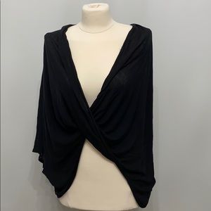 Helmut Lang black tunic wrap top lyra top